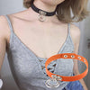 2 PCS European and American Rock Punk Nightclub Street Dancing Dual-ring Leather Collar Necklace, Random Color Delivery
