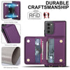 For Samsung Galaxy Note20 Crossbody Dual-buckle Wallet RFID Back Leather Phone Case(Dark Purple)