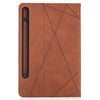 For Samsung Galaxy Tab S8 / Galaxy Tab S7 T870 Rhombus Texture Horizontal Flip Magnetic Leather Case with Holder & Card Slots(Brown)