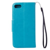 For  iPhone 8 & 7  Pressed Flowers Horizontal Flip Leather Case with Holder & Card Slots & Wallet(Blue)