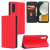 For Samsung Galaxy M54 Cubic Grid Texture Flip Leather Phone Case(Red)