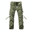 Mens Multi-Pocket Cotton Overalls Casual Sports Pants, Size: 31(Grass Army Green)