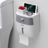 ECOCO E1804 Toilet Multifunctional Double-layers Tissue Rack(White+Gray)