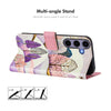 For Samsung Galaxy S25+ / S24+ 5G ENKAY Painted Leather Phone Case with Card Slots  Holder(Ocean Marble Pattern)