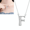 Women Fashion S925 Sterling Silver English Alphabet Pendant Necklace, Style:F