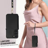 For Samsung Galaxy S23+ 5G Double Flap Zipper RFID Leather Phone Case with Short Lanyard(Black)
