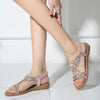 Bohemia Summer Women Crystal Flat Sandals, Shoe Size:36(Gold)