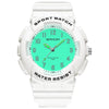 SANDA Small Fresh Digital All-match Waterproof Luminous Student Watch(White)