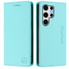 For Samsung Galaxy S24 Ultra 5G RC01 Dual-Folded Magnetic Suction RFID Leather Phone Case(Mint Green)