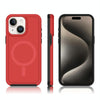 For iPhone 15 Plus Shockproof MagSafe Armor PC Hybrid TPU Phone Case(Red+Black)