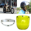 Soman Motorcycle Bubble Visor Open Face Helmet Visor Helmet Windshield Shield with Transparent Frame(Yellow)