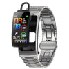 K20 1.14 inch Steel Band Earphone Detachable Life Waterproof Smart Watch Support Bluetooth Call(Silver)