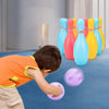 3 Sets Children Sports Recreation Plastic Bowling Toy Set, Size: 15cm