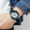 SKMEI 1731 Triplicate Round Dial LED Dual Time Digital Display Luminous Electronic Watch(Black)