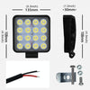 12W White Light Square-Shaped Waterproof Car Boat Marine Work Lights Spotlight LED Bulbs, DC 9-30V
