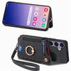 For Samsung Galaxy S25 5G Retro Skin-feel Ring Multi-card Wallet Phone Case(Black)