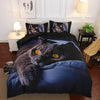 3D Jacquard Weave Bedding Cover + Pillow Case, Size:CN Queen Size(AB Blactk Cat)