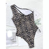 Leopard Print Hollow Strap One-piece Swimsuit For Women, Size: S