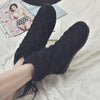 A1 Autumn and Winter Knitted Wool Fleece Thickened Non-slip Boots, Size: 38(Black)