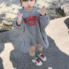 Autumn Girls Loose Letter Long Sleeve Skirt Shirt, Suggest Height:Size 9105-110cm(Grey)