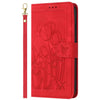 For Samsung Galaxy A26 5G Tulips Embossed Leather Phone Case with Lanyard(Red)