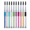 Plastic Pole Eyelash Brush Rhinestone Pole With Pen Sleeve Spiral Eyelash Brush(Black)