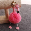 Flamingo Pompom Fluffy Plush Soft Keychain Pendant Stuffed Plush Keychains(Light Pink)