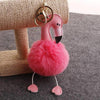 Flamingo Pompom Fluffy Plush Soft Keychain Pendant Stuffed Plush Keychains(Light Grey)