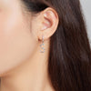 S925 Sterling Silver Colorful Zircon Letters S Asymmetry Women Earrings