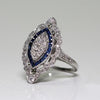 Women Sapphire Rhinestone Engagement Ring, Ring Size:10