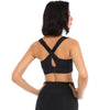 Super Supportive Sport Bra Front Zipper Tights Crop Top Yoga Vest, Size: S(Blue)