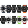 SANDA Green Light Alarm Clock Multifunctional Waterproof Shockproof Transparent Watch(Black Orange)