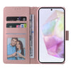 For Samsung Galaxy A26 5G Marble Bronzing Stitching Leather Phone Case(Rose Gold)