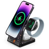 LFX-198 15W Transparent MagSafe Wireless Charging Stand with Removable Watch Charger(Gold)