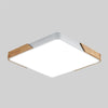 Wood Macaron LED Square Ceiling Lamp, Stepless Dimming, Size:30cm(White)