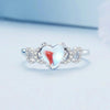 BSR369 Sterling Silver S925 Heart Moonstone Ring(No.6)