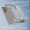 For Samsung Galaxy S23 Ultra 5G Frosted Holder PC Hybrid TPU MagSafe Phone Case(Dark Grey)