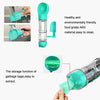 Portable Dog Water Bottle 300ml, Green, Leakproof, 3-in-1