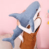 Plush Stuffed Toy Shark Kids Toys Boys Girls Animal Reading Pillow for Birthday Gifts, Height:80cm(Blue)