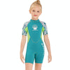 DIVE & SAIL M150656K Children Diving Suit 2.5mm One-piece Warm Swimsuit Short-sleeved Cold-proof Snorkeling Surfing Anti-jellyfish Suit, Size: XXL(Green)