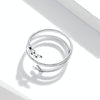 S925 Sterling Silver Multi-loop Wicker Women Open Ring