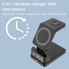 15W 4 in 1 Magnetic Clock Desktop Vertical Wireless Charger (Black)