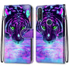 For Alcatel 1SE 2020 Coloured Drawing Cross Texture Horizontal Flip PU Leather Case with Holder & Card Slots & Wallet & Lanyard(Tiger Drinking Water)