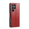 For Samsung Galaxy S24 Ultra 5G Fierre Shann PU Genuine Leather Texture Phone Case(Red)