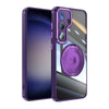 For Samsung Galaxy S25+ 5G 360 Holder MagSafe Acrylic Hybrid TPU Phone Case(Purple)