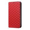 For Samsung Galaxy M54 Cubic Grid Texture Flip Leather Phone Case(Red)