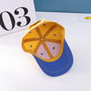 C0477 Cartoon Long-Eared Rabbit Pattern Baby Baseball Hat Children Peaked Cap, Size: 50cm Adjustable(Yellow Top Blue Brim)