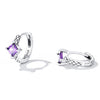 S925 Sterling Silver Purple Zircon Snake Pattern Ear Buckle Women Earrings