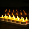 12 PCS  Flameless LED Tealight Flicker Candle Light, Rechargeable Home Decoration Light with Charging Board