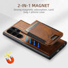 For Samsung Galaxy S25 5G Suteni H17 Oil Eax Leather MagSafe Detachable Wallet Phone Case(Brown)